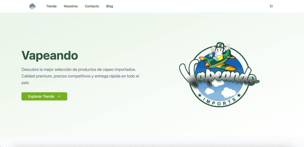 Ecommerce personalizado de Vapeando integrado a ERP comercial con asistente IA y SEO automatizado